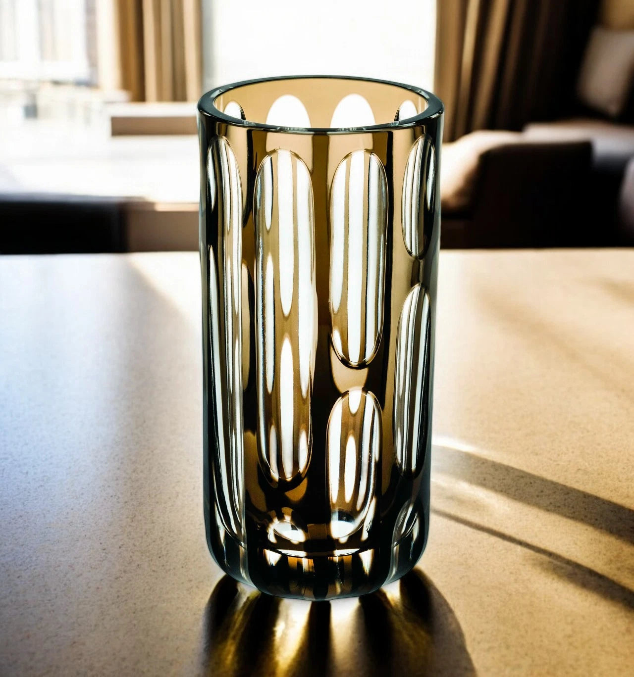 Cattedrale - case with double brown vase by Vista Alegre - Close-up