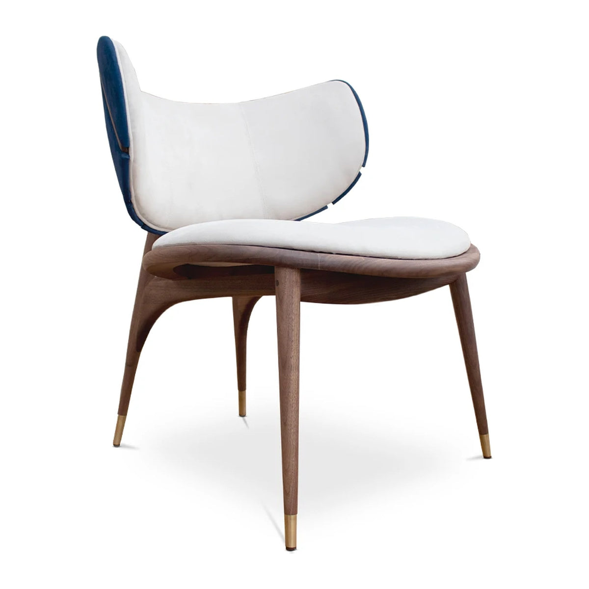 Uchiwa Armchair in Velvet and American Walnut — Alma De Luce