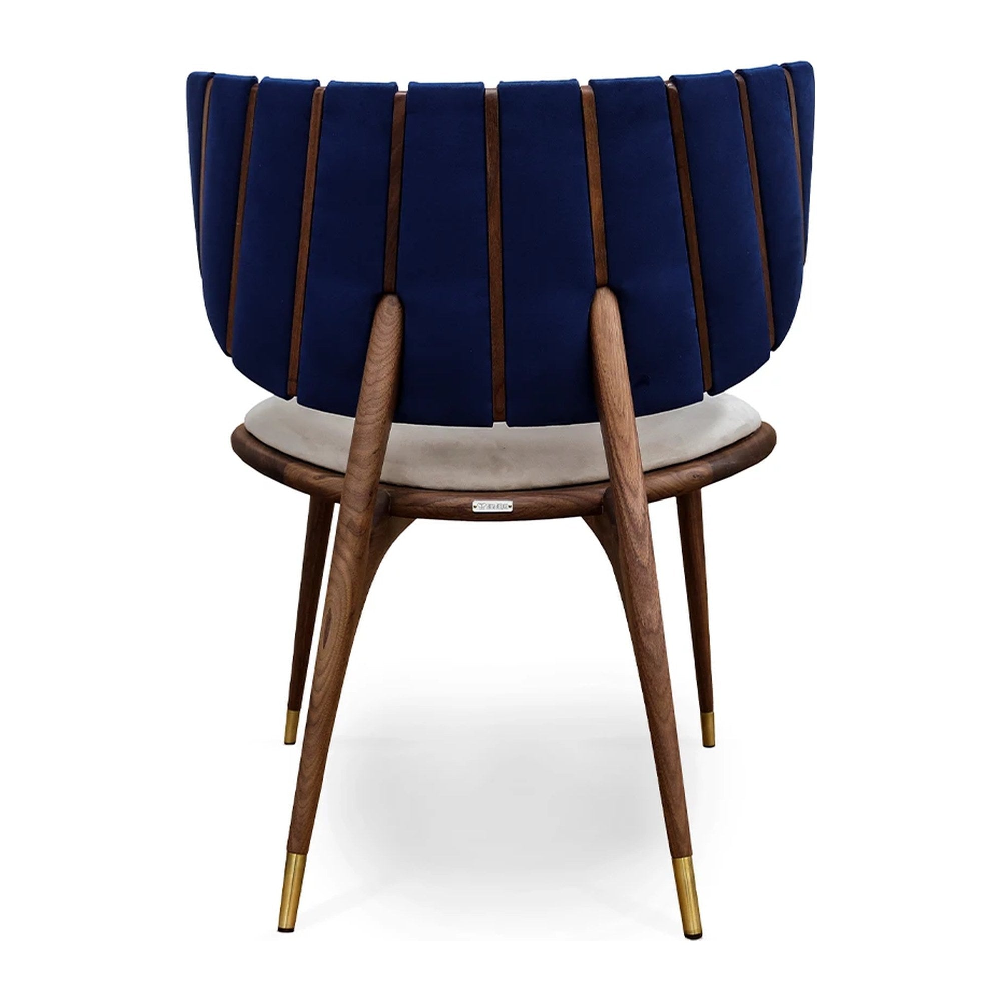 Uchiwa Armchair in Velvet and American Walnut — Alma De Luce