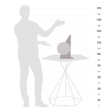 Vela Black Desk Globe – Contemporary Marble-Black Map – Acrylic Sail Frame, Italian Design by Zoffoli - Detail View