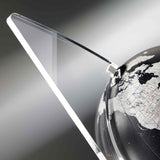 Vela Black Desk Globe – Contemporary Marble-Black Map – Acrylic Sail Frame, Italian Design by Zoffoli - Close-up