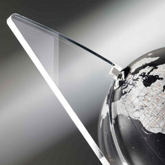 Vela Black Desk Globe – Contemporary Marble-Black Map – Acrylic Sail Frame, Italian Design by Zoffoli - Close-up