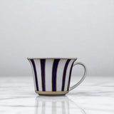 Striche Blu e Oro Medio - Set of 6 Tea/Cappuccino Cups with Matching Saucers by Geminiano Cozzi - Main View
