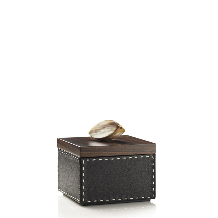 CAPRICIA Box - Onyx colour with handmade ivory stitching - LAZADO