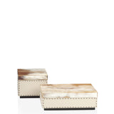 OTTAVIA Box - Ice-cream colour with handmade dark brown stitching - LAZADO
