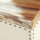 OTTAVIA Box - Ice-cream colour with handmade dark brown stitching - LAZADO
