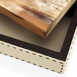 OTTAVIA Box - Ice-cream colour with handmade dark brown stitching - LAZADO