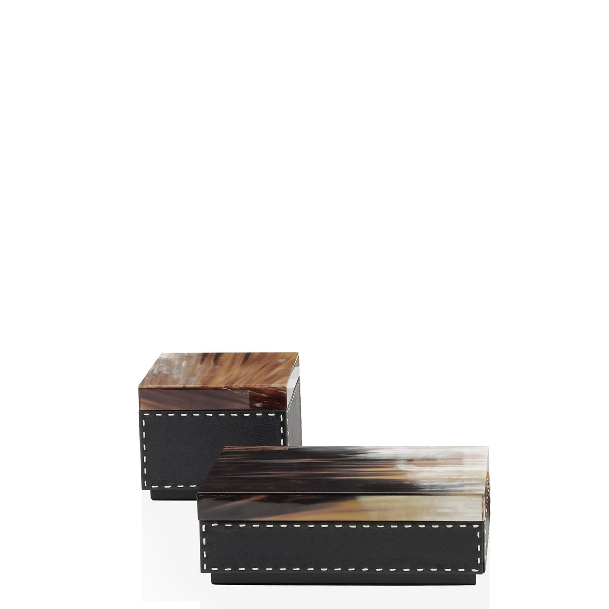 OTTAVIA Box - Onyx colour with handmade ivory stitching - LAZADO