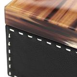 OTTAVIA Box - Onyx colour with handmade ivory stitching - LAZADO