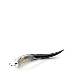 PEGASO HORN - Horn sculpture. End ring in chromed brass, end plate in hand shaped chromed brass. by Arcahorn - Close-up