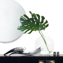 PEGASO HORN - Horn sculpture. End ring in chromed brass, end plate in hand shaped chromed brass. by Arcahorn - Alternate Angle