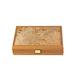 PLASTIC COATED PLAYING CARDS in wooden case with Lupo burl by Manopoulos - Detail View