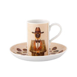 Pessoa Goncalo Viana - Set 4 Coffee Cups and Saucers by Vista Alegre - Detail View