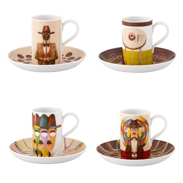 Pessoa Goncalo Viana - Set 4 Coffee Cups and Saucers - LAZADO