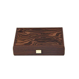 Plastic Coated Playing Cards in wooden case with California Walnut burl. by Manopoulos - Detail View