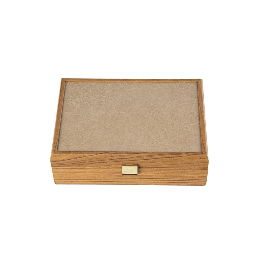 WALNUT WOODEN BOX with Brown Leatherette top - LAZADO