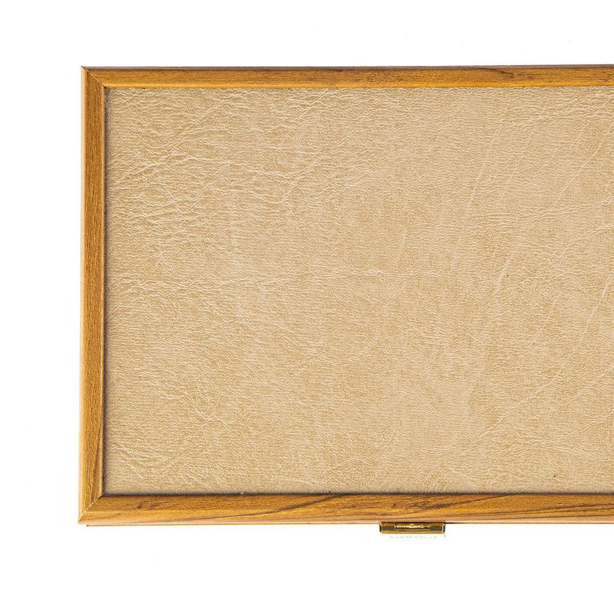 WALNUT WOODEN BOX with Brown Leatherette top - LAZADO