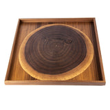 WOODEN TRAY with natural Walnut trunk by Manopoulos - Close-up