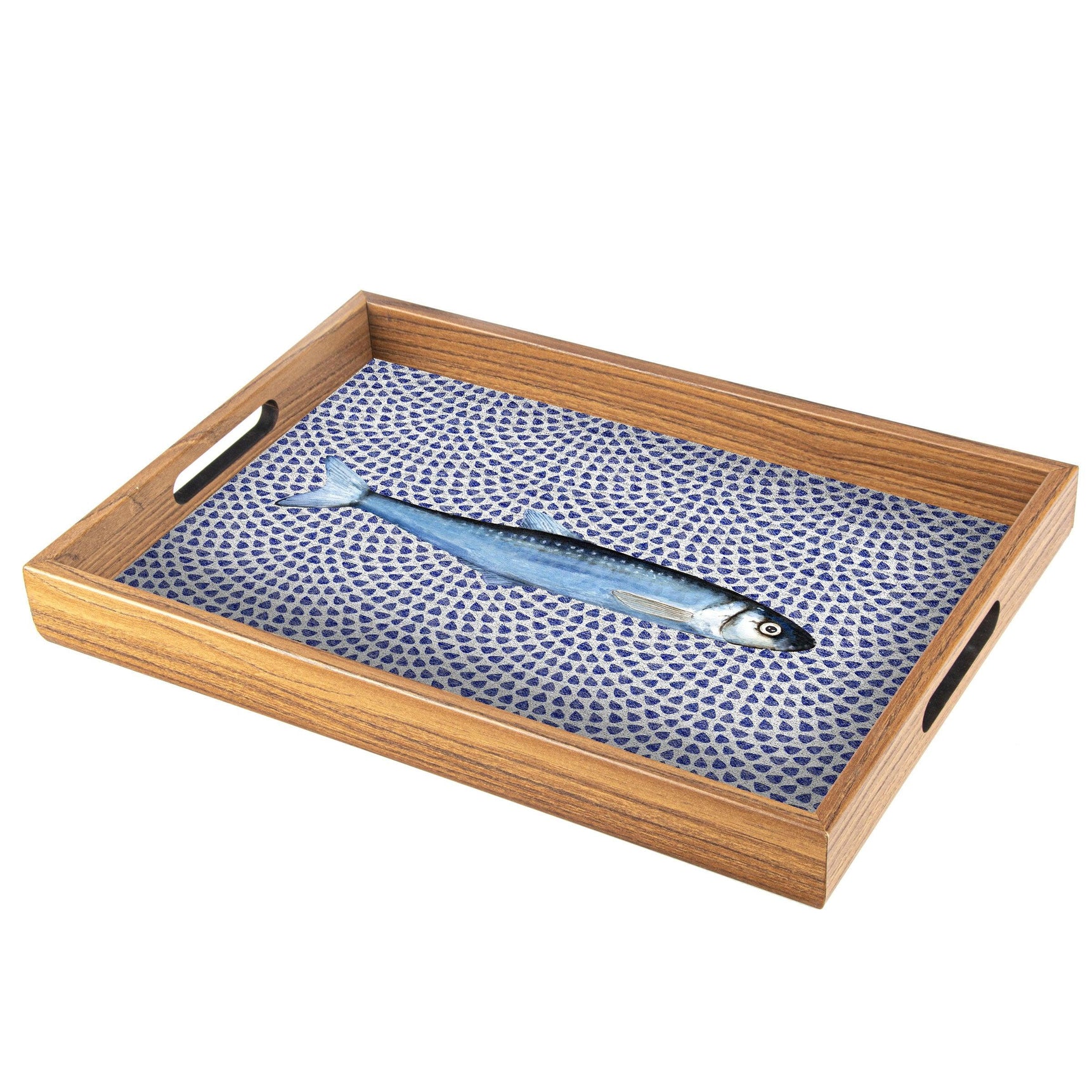 WOODEN TRAY with printed design - FISH - LAZADO