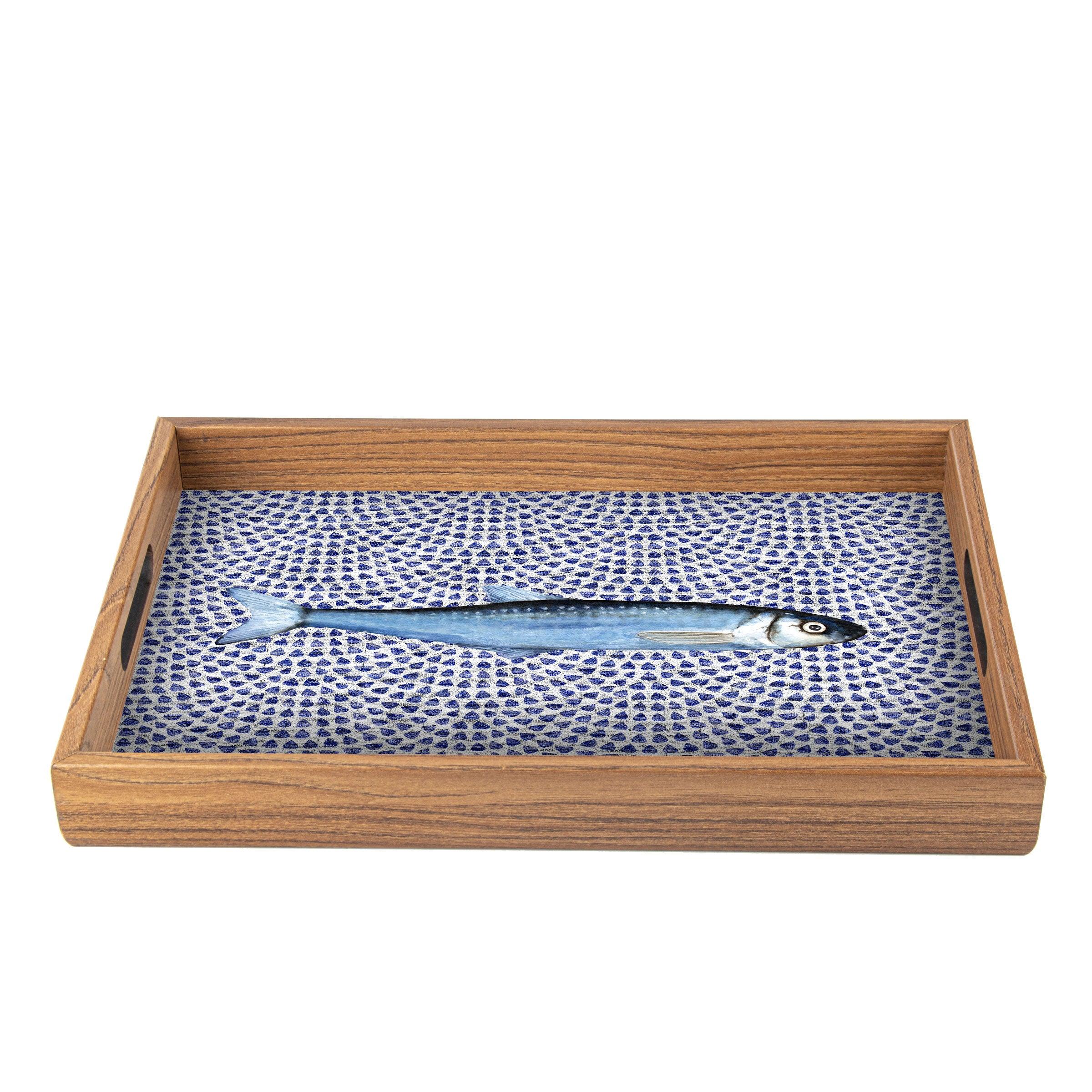WOODEN TRAY with printed design - FISH - LAZADO