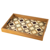 WOODEN TRAY with printed design - MOROCCAN STYLE by Manopoulos - Close-up