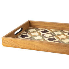 WOODEN TRAY with printed design - MOROCCAN STYLE - LAZADO