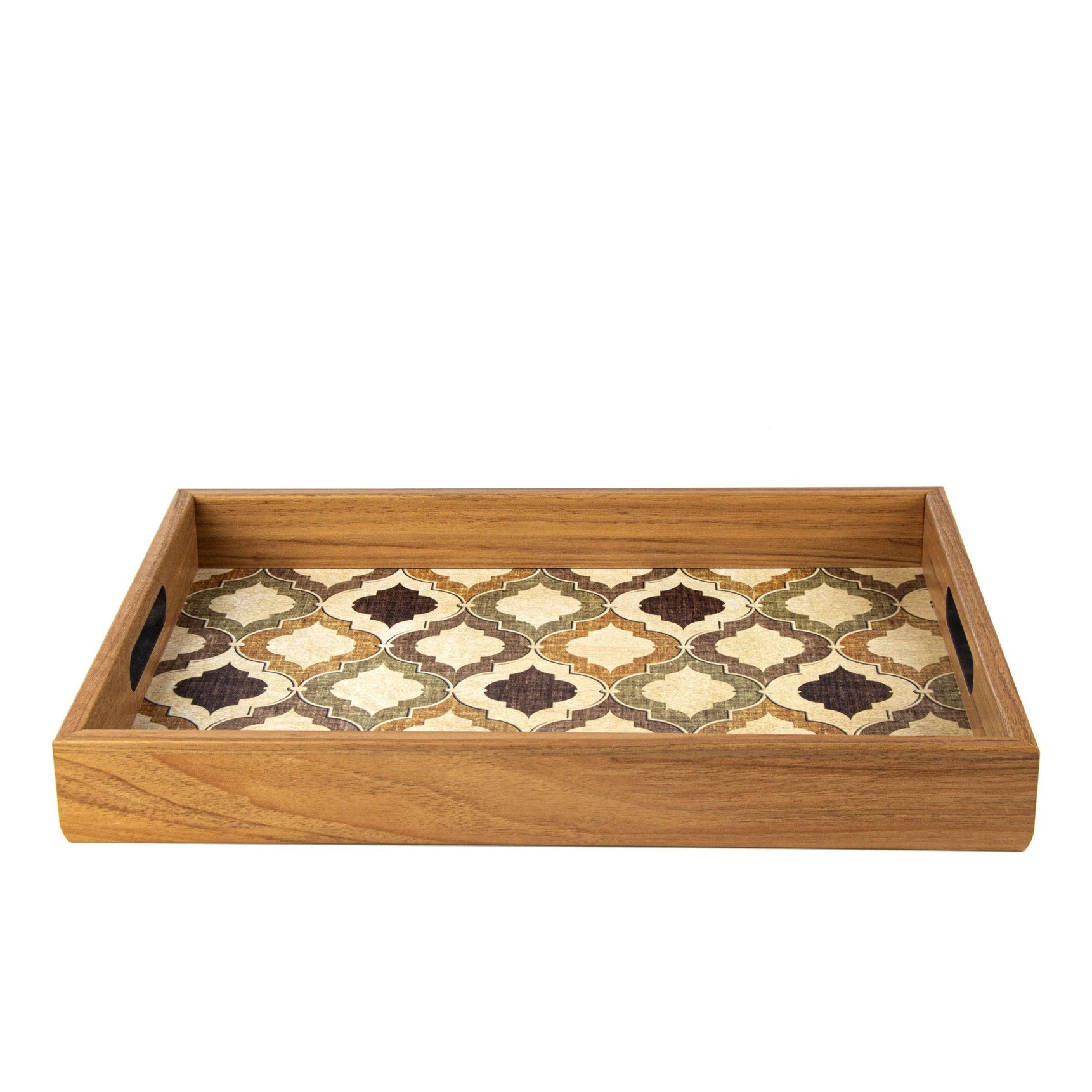 WOODEN TRAY with printed design - MOROCCAN STYLE - LAZADO