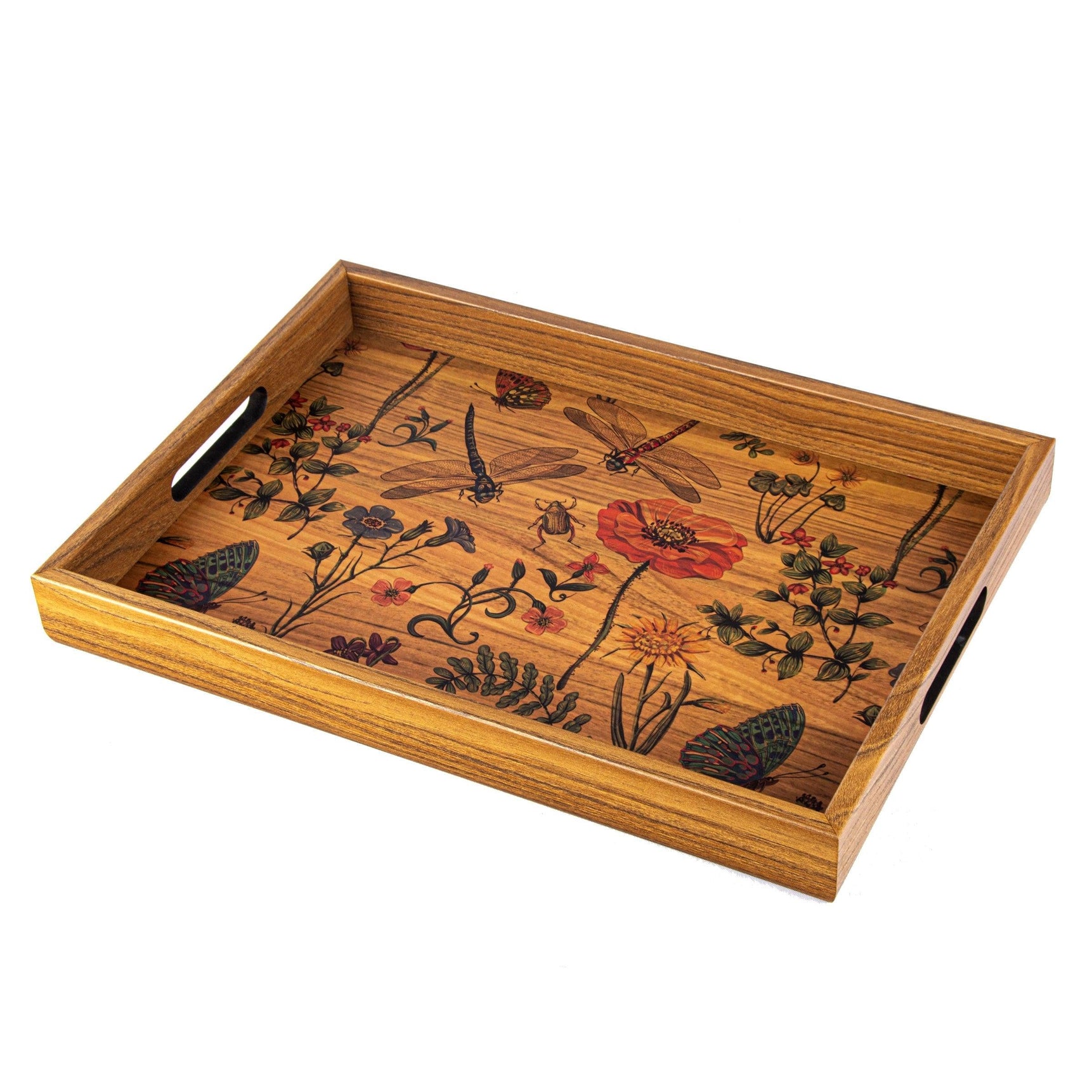WOODEN TRAY with printed design - SPRING NATURE - LAZADO