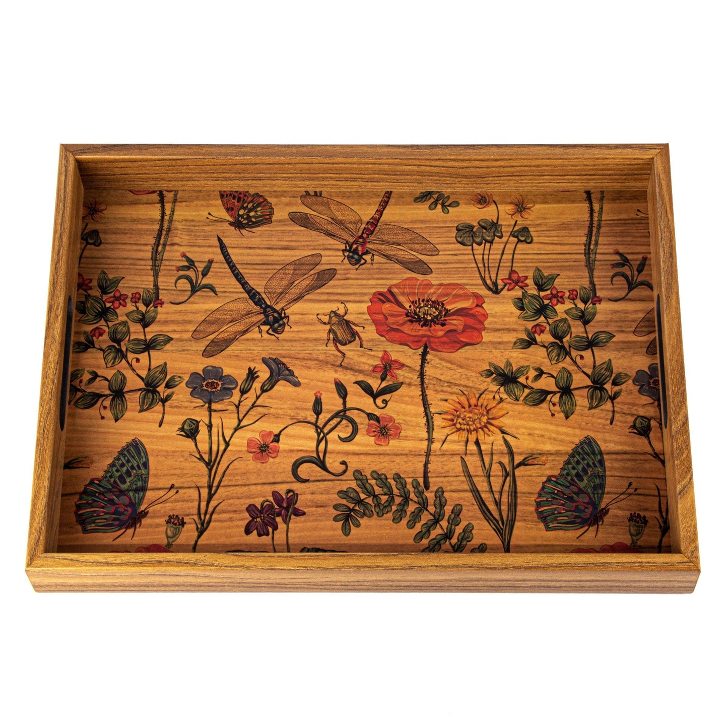 WOODEN TRAY with printed design - SPRING NATURE - LAZADO